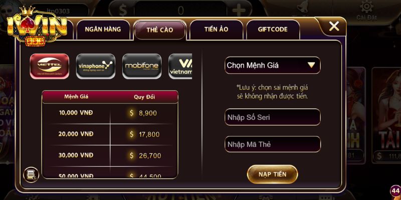 Nạp tiền Iwin